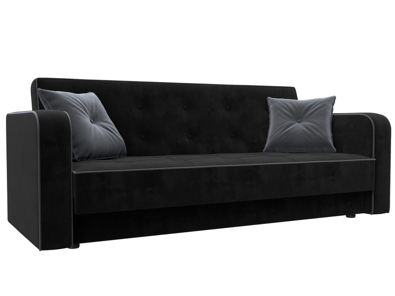 Диван-книжка Тур, Велюр, Seven 35 черный;Seven 17 серый