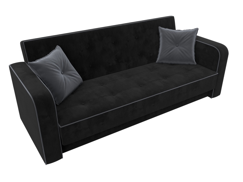 Диван-книжка Тур, Велюр, Seven 35 черный;Seven 17 серый