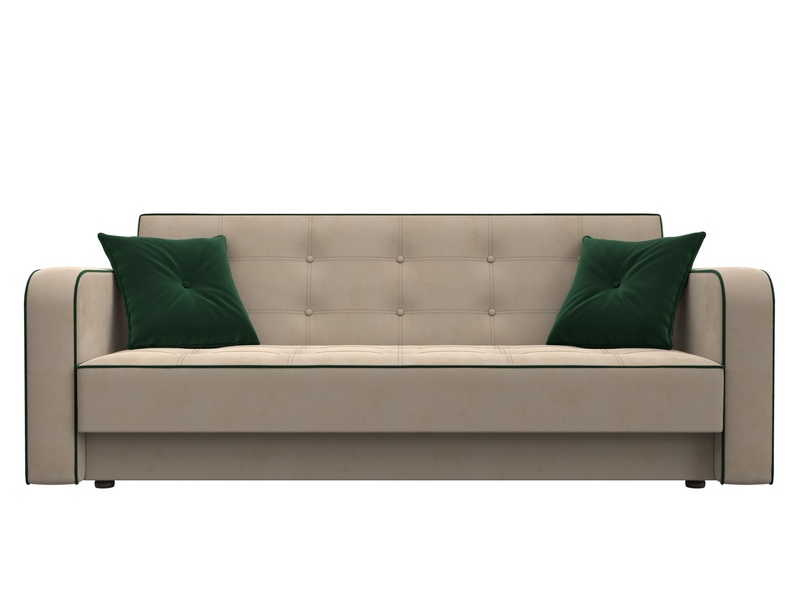 Диван-книжка Тур, Велюр, Seven 729 бежевый;Seven 626 зеленый