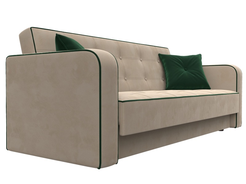 Диван-книжка Тур, Велюр, Seven 729 бежевый;Seven 626 зеленый