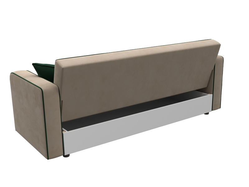 Диван-книжка Тур, Велюр, Seven 729 бежевый;Seven 626 зеленый