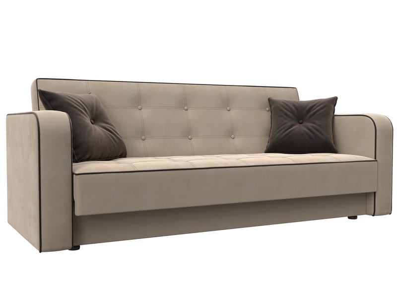 Диван-книжка Тур, Велюр, Seven 729 бежевый;Seven 727 коричневый