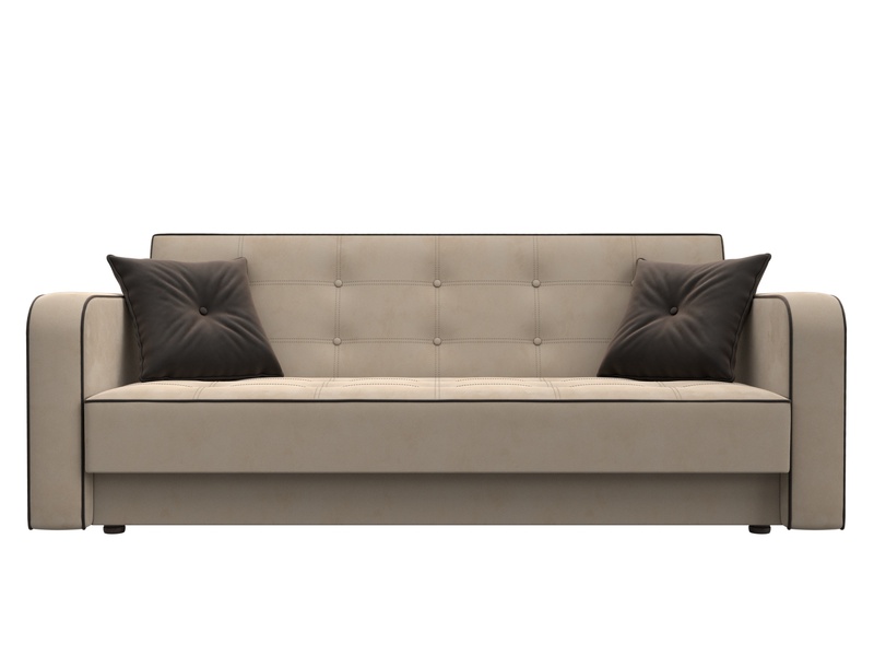 Диван-книжка Тур, Велюр, Seven 729 бежевый;Seven 727 коричневый