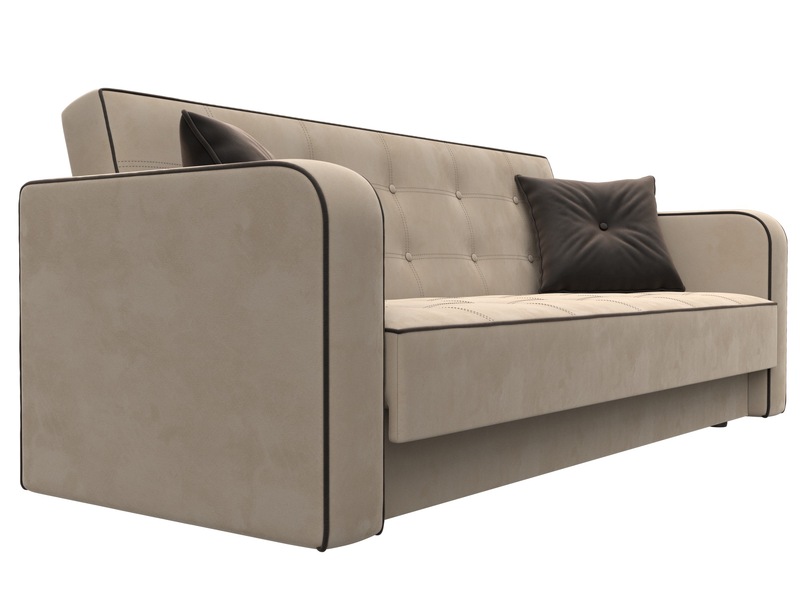 Диван-книжка Тур, Велюр, Seven 729 бежевый;Seven 727 коричневый