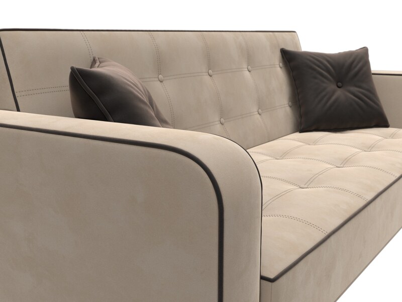 Диван-книжка Тур, Велюр, Seven 729 бежевый;Seven 727 коричневый