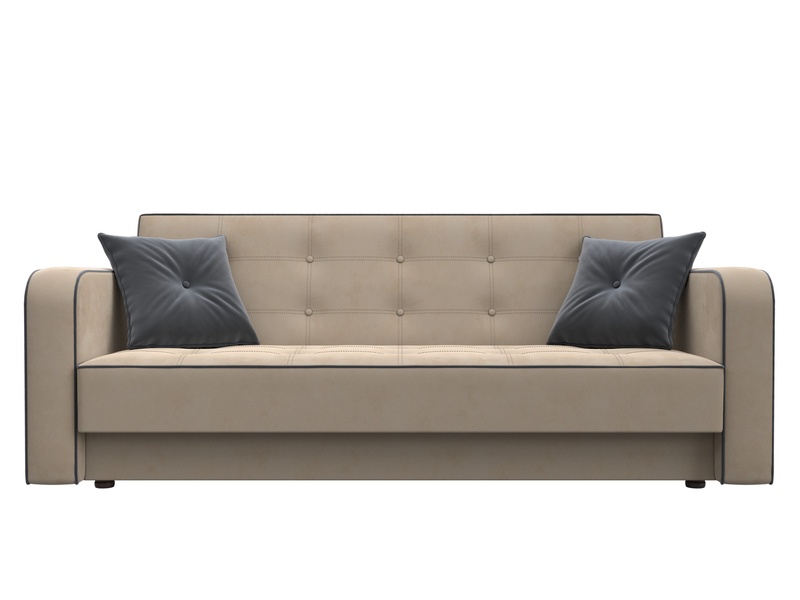 Диван-книжка Тур, Велюр, Seven 729 бежевый;Seven 17 серый