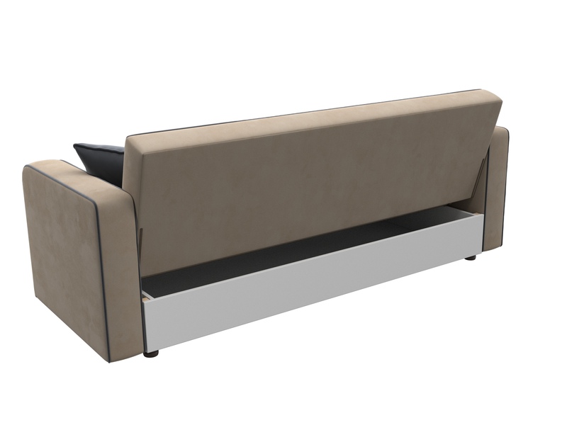 Диван-книжка Тур, Велюр, Seven 729 бежевый;Seven 17 серый