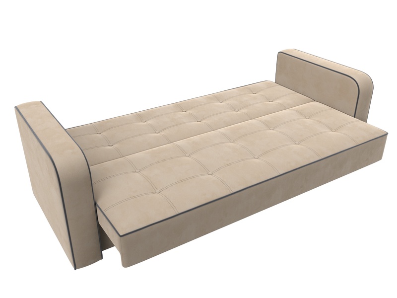 Диван-книжка Тур, Велюр, Seven 729 бежевый;Seven 17 серый