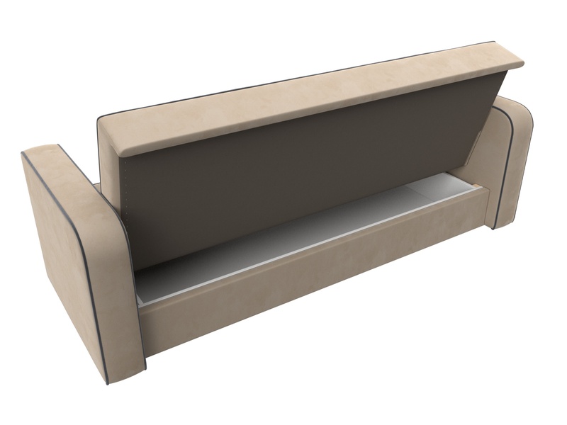 Диван-книжка Тур, Велюр, Seven 729 бежевый;Seven 17 серый