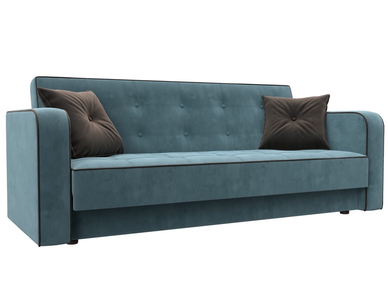 Диван-книжка Тур, Велюр, Seven 113 бирюзовый;Seven 727 коричневый