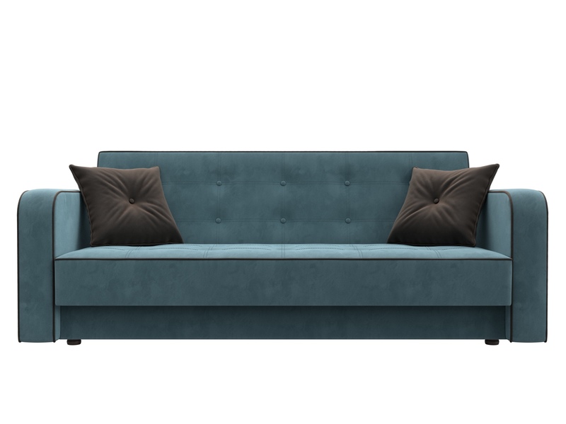 Диван-книжка Тур, Велюр, Seven 113 бирюзовый;Seven 727 коричневый