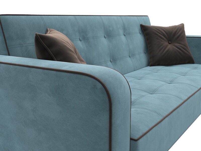 Диван-книжка Тур, Велюр, Seven 113 бирюзовый;Seven 727 коричневый