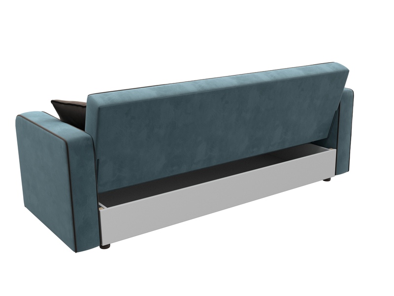 Диван-книжка Тур, Велюр, Seven 113 бирюзовый;Seven 727 коричневый