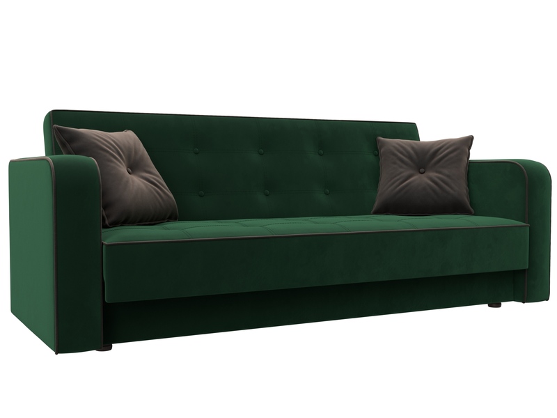 Диван-книжка Тур, Велюр, Seven 626 зеленый;Seven 727 коричневый