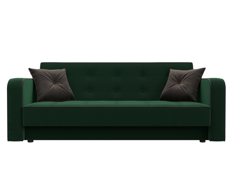 Диван-книжка Тур, Велюр, Seven 626 зеленый;Seven 727 коричневый