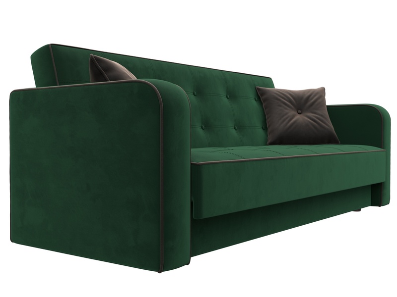 Диван-книжка Тур, Велюр, Seven 626 зеленый;Seven 727 коричневый