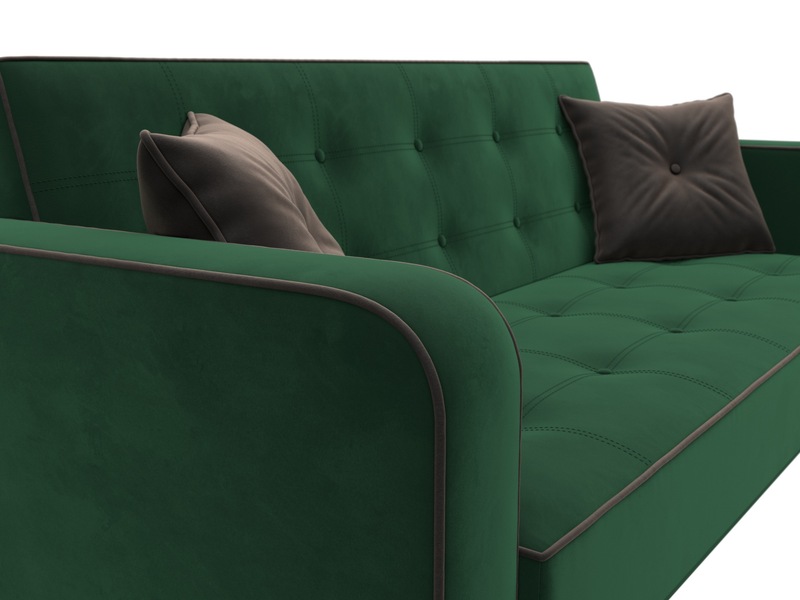 Диван-книжка Тур, Велюр, Seven 626 зеленый;Seven 727 коричневый