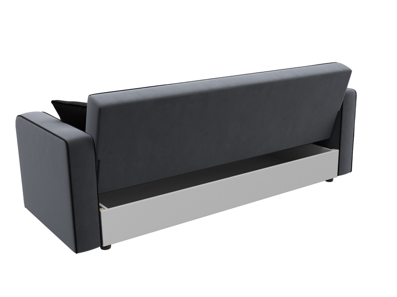 Диван-книжка Тур, Велюр, Seven 17 серый;Seven 35 черный