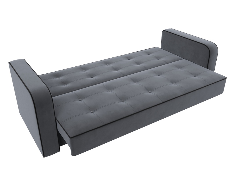 Диван-книжка Тур, Велюр, Seven 17 серый;Seven 35 черный