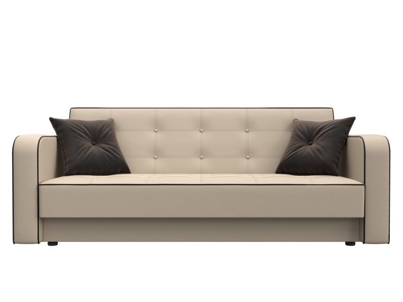 Диван-книжка Тур, Экокожа;Велюр, Бежевый;Коричневый