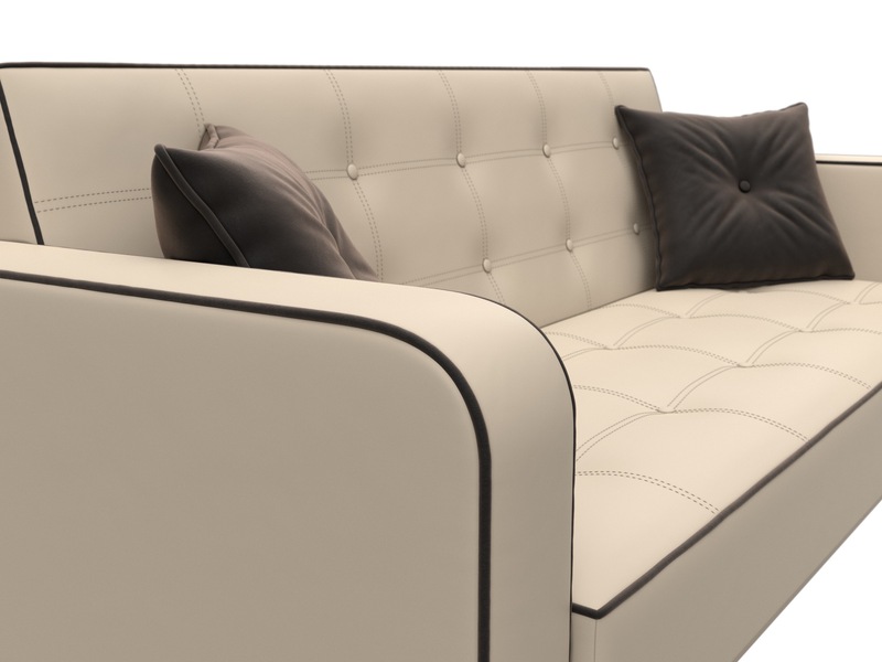 Диван-книжка Тур, Экокожа;Велюр, Бежевый;Коричневый