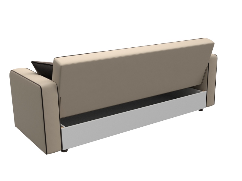 Диван-книжка Тур, Экокожа;Велюр, Бежевый;Коричневый