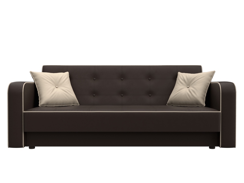 Диван-книжка Тур, Экокожа;Велюр, Коричневый;Бежевый