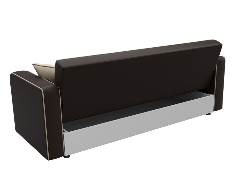 Диван-книжка Тур, Экокожа;Велюр, Коричневый;Бежевый