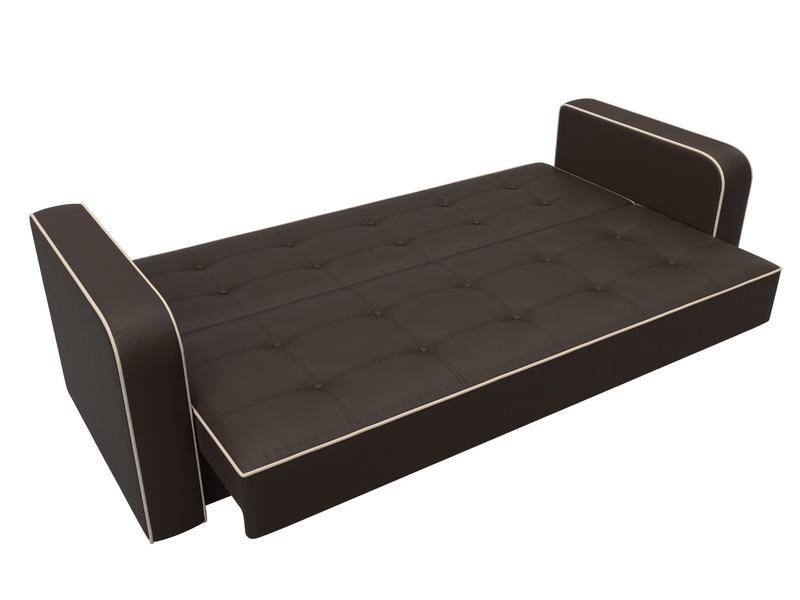 Диван-книжка Тур, Экокожа;Велюр, Коричневый;Бежевый