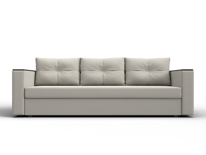 Диван прямой Атланта без стола, Рогожка, Амур 02 бежевый