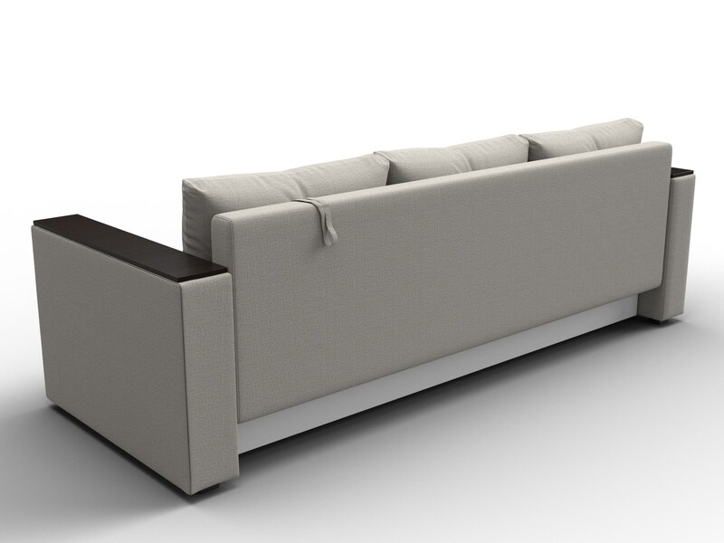 Диван прямой Атланта без стола, Рогожка, Амур 02 бежевый