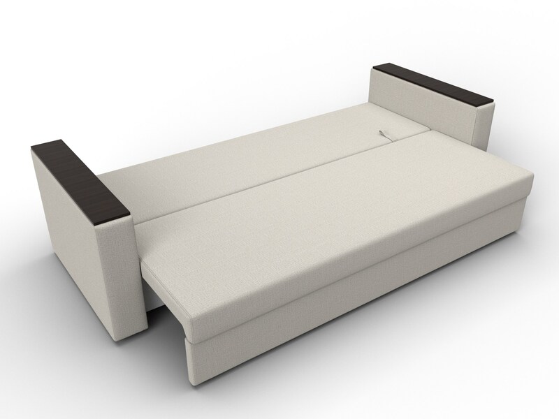 Диван прямой Атланта без стола, Рогожка, Амур 02 бежевый