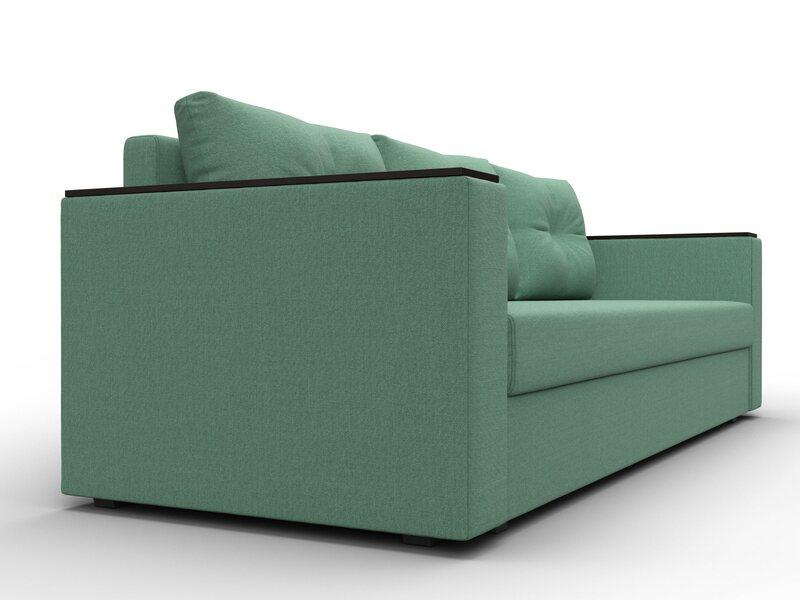 Диван прямой Атланта без стола, Рогожка, Амур 11 зеленый