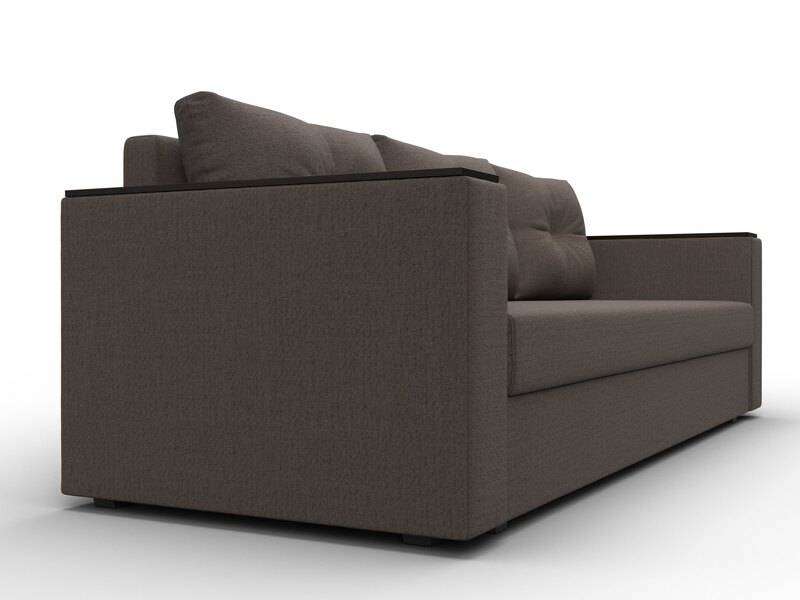 Диван прямой Атланта без стола, Рогожка, Амур 05 коричневый