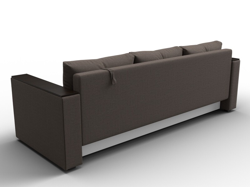 Диван прямой Атланта без стола, Рогожка, Амур 05 коричневый