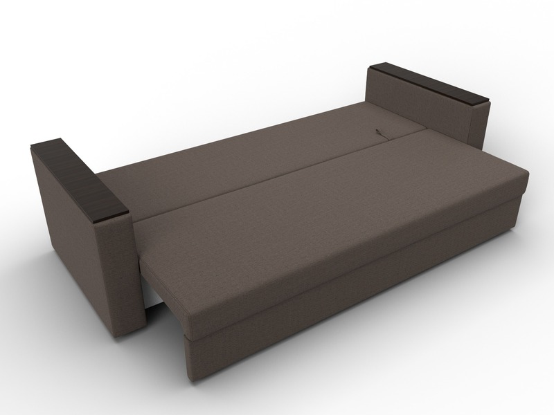 Диван прямой Атланта без стола, Рогожка, Амур 05 коричневый