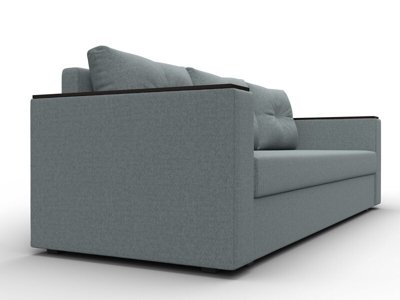 Диван прямой Атланта без стола, Рогожка, Амур 07 серый