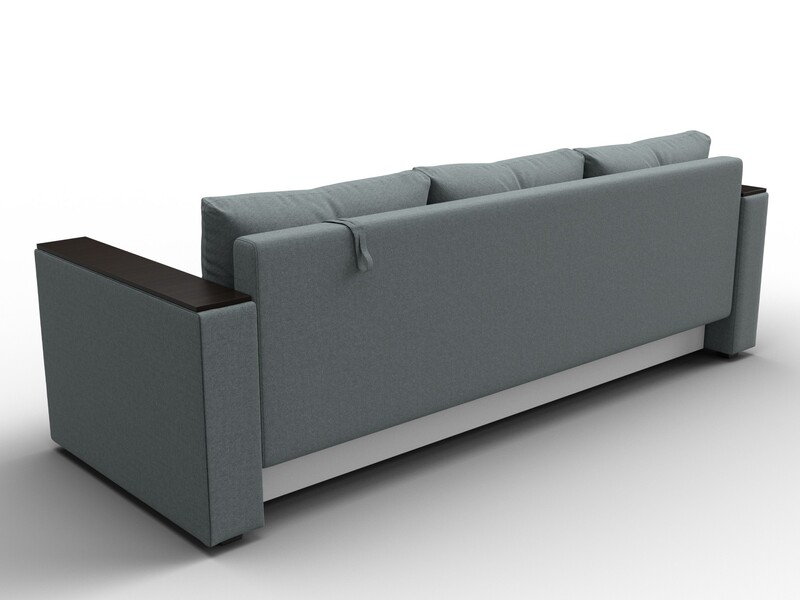 Диван прямой Атланта без стола, Рогожка, Амур 07 серый