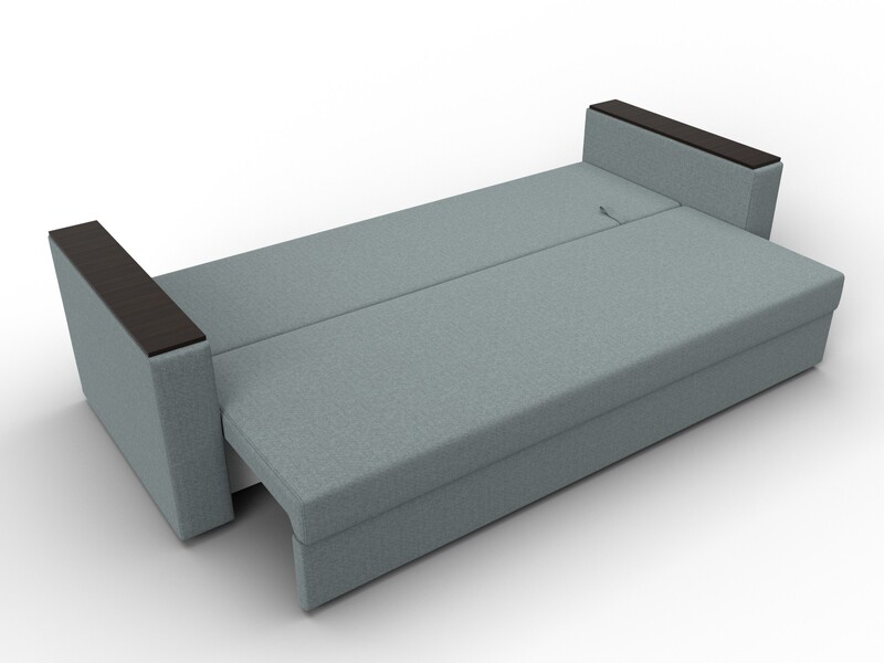 Диван прямой Атланта без стола, Рогожка, Амур 07 серый