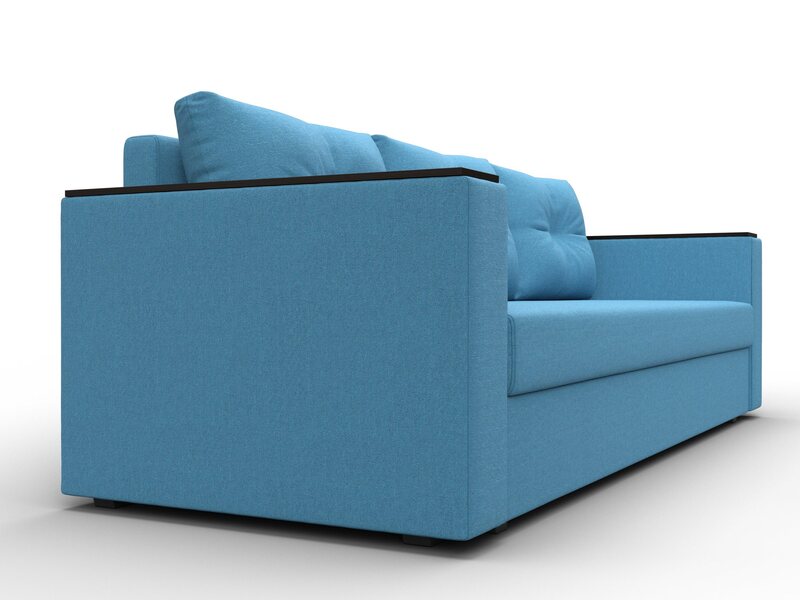 Диван прямой Атланта без стола, Рогожка, Амур 10 голубой