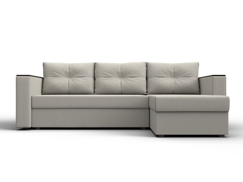 Диван угловой Атланта без стола универсальный угол, Рогожка, Амур 02 бежевый