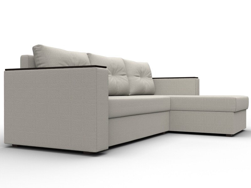 Диван угловой Атланта без стола универсальный угол, Рогожка, Амур 02 бежевый