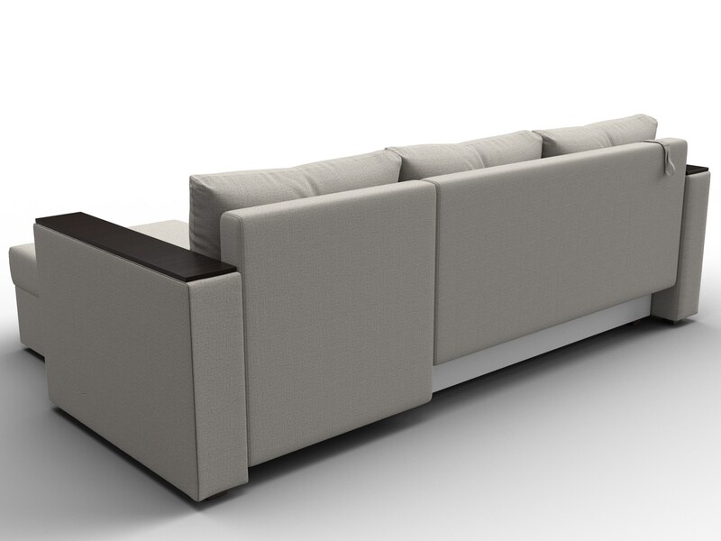 Диван угловой Атланта без стола универсальный угол, Рогожка, Амур 02 бежевый