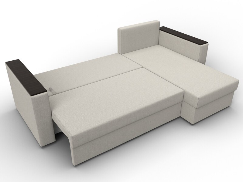 Диван угловой Атланта без стола универсальный угол, Рогожка, Амур 02 бежевый