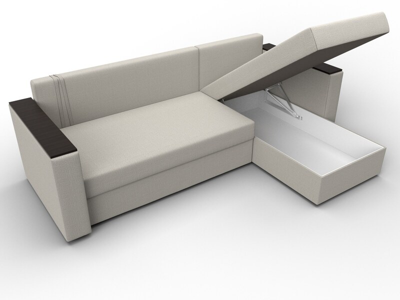 Диван угловой Атланта без стола универсальный угол, Рогожка, Амур 02 бежевый