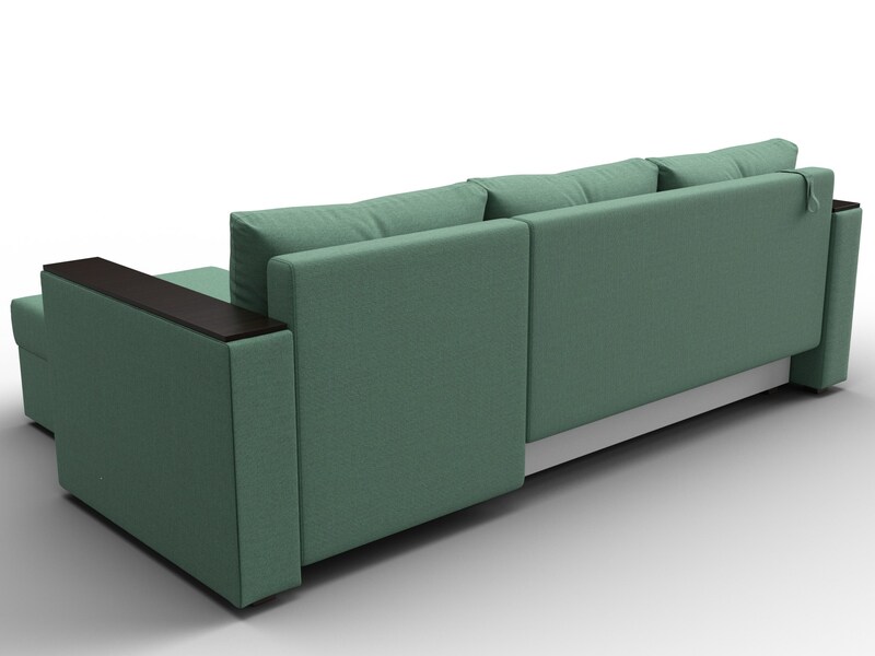 Диван угловой Атланта без стола универсальный угол, Рогожка, Амур 11 зеленый