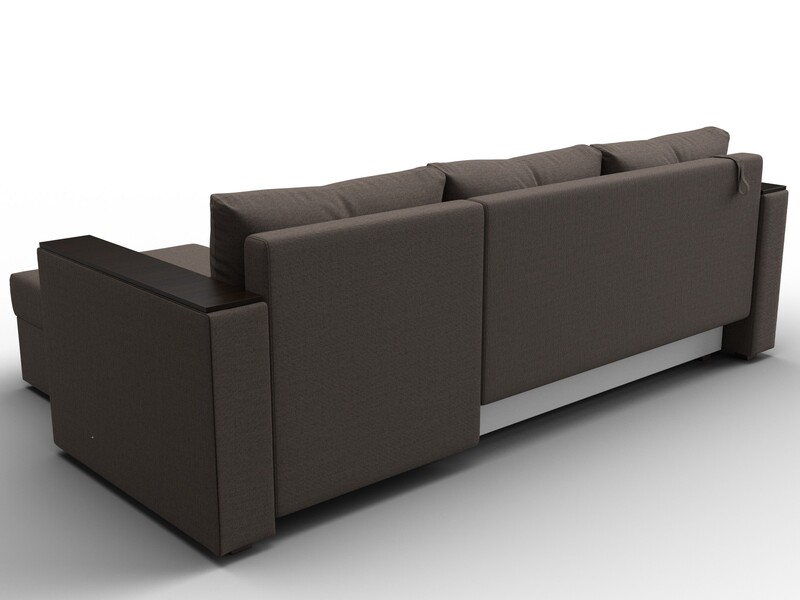 Диван угловой Атланта без стола универсальный угол, Рогожка, Амур 05 коричневый