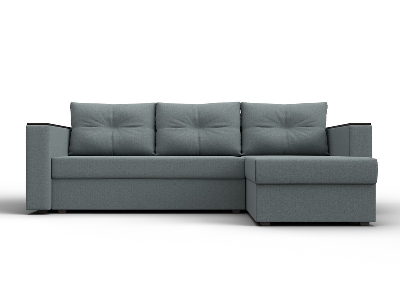 Диван угловой Атланта без стола универсальный угол, Рогожка, Амур 07 серый