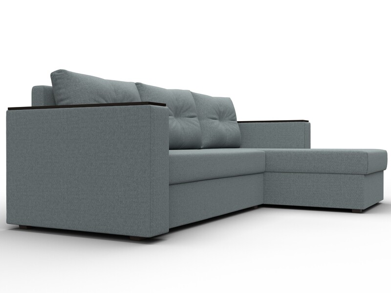 Диван угловой Атланта без стола универсальный угол, Рогожка, Амур 07 серый