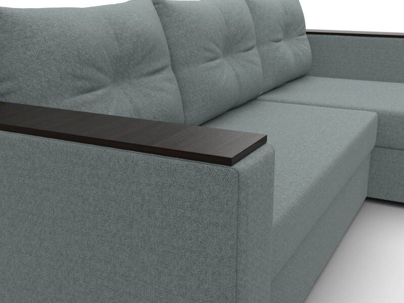 Диван угловой Атланта без стола универсальный угол, Рогожка, Амур 07 серый